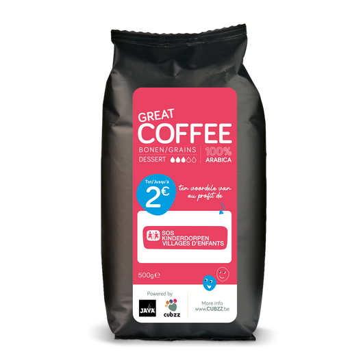 1 ZAKJE (500g) PREMIUM CUBZZ KOFFIE-BONEN - SOS KINDERDORPEN