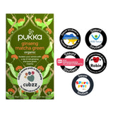 GREEN TEA - "Ginseng Matcha Green" - CUBZZ by PUKKA HERBS (20 piramide-zakjes)